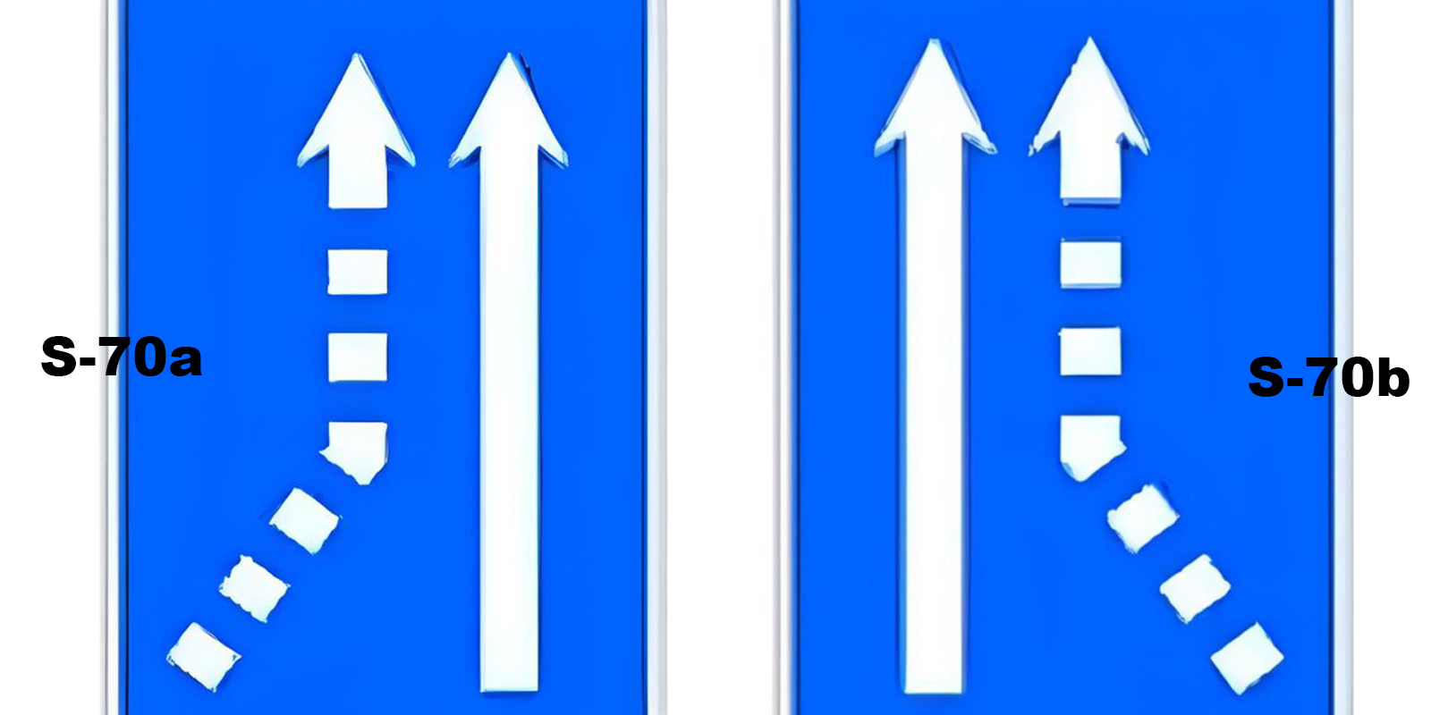S-70 road sign in Spain