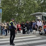 Police at a crossing